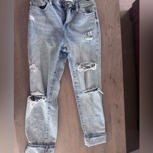 pistola Light Wash Distressed Boyfriend Jeans